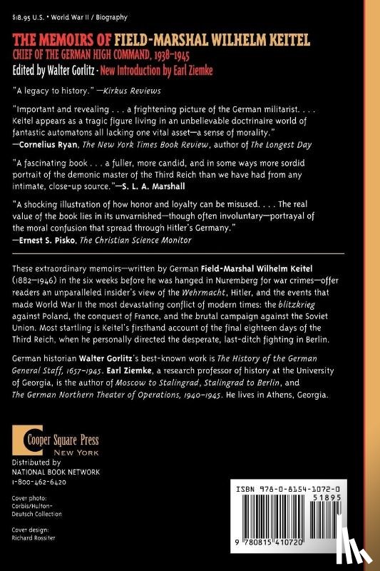  - The Memoirs of Field-Marshal Wilhelm Keitel