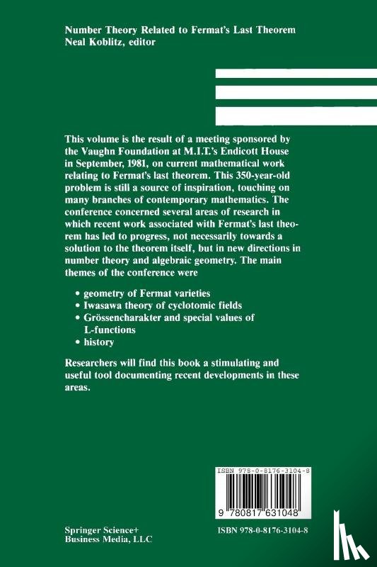 Koblitz - Number Theory Related to Fermat's Last Theorem
