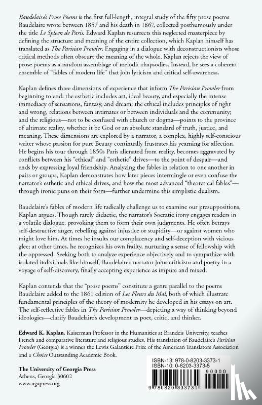 Kaplan, Edward K. - Baudelaire's Prose Poems