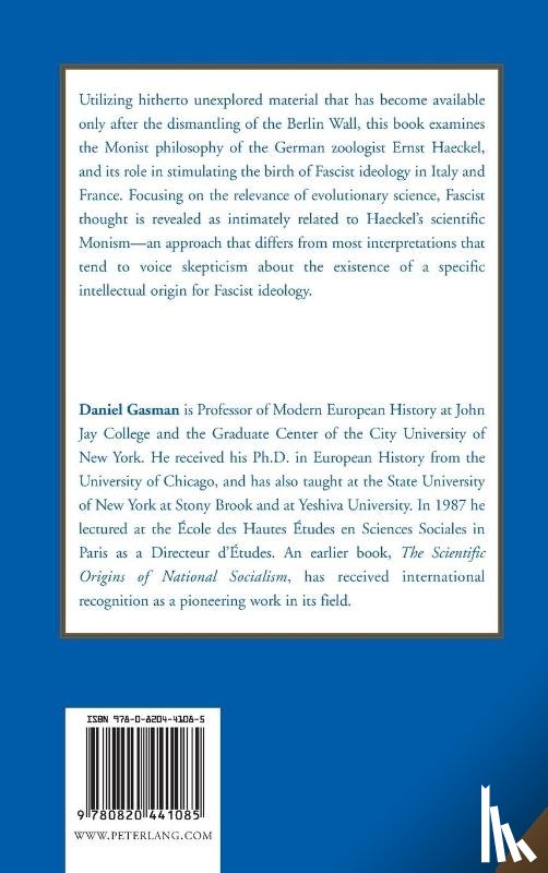 Gasman, Daniel - Haeckel's Monism and the Birth of Fascist Ideology
