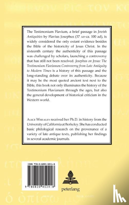 Whealey, Alice - Josephus on Jesus