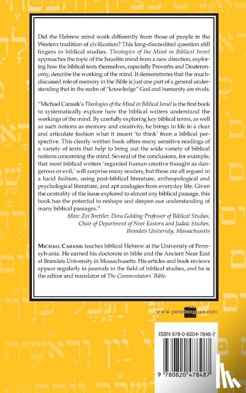 Carasik, Michael - Theologies of the Mind in Biblical Israel