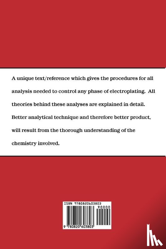Irvine, Terrance H. - The Chemical Analysis of Electroplating Solutions