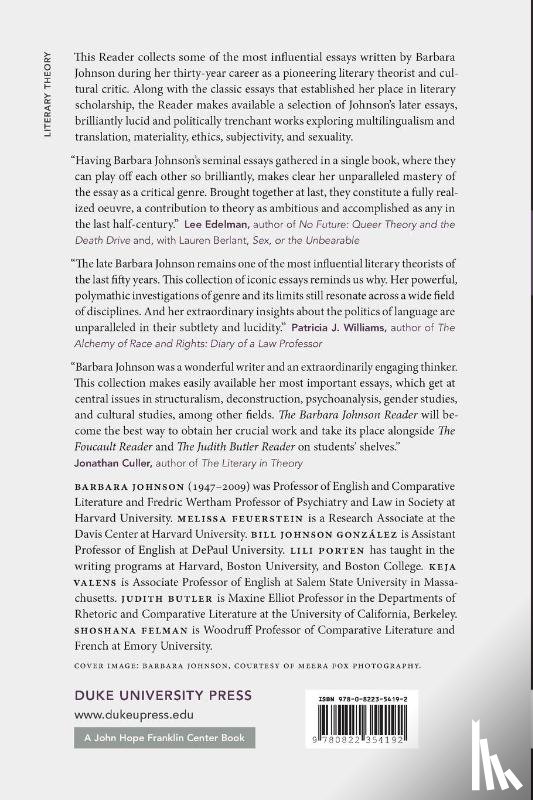 Johnson, Barbara - The Barbara Johnson Reader