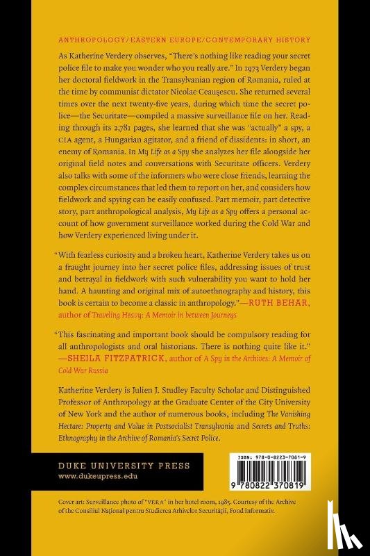 Verdery, Katherine - My Life As a Spy