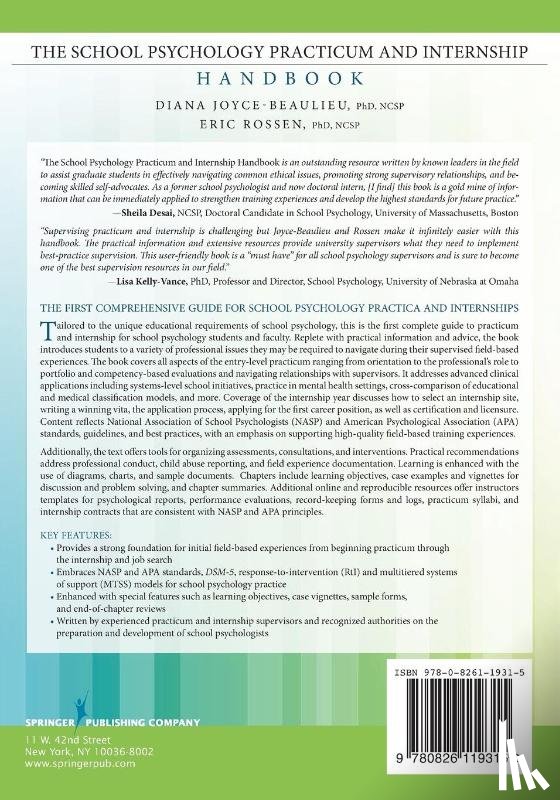 Diana Joyce-Beaulieu, Eric Rossen - The School Psychology Practicum and Internship Handbook