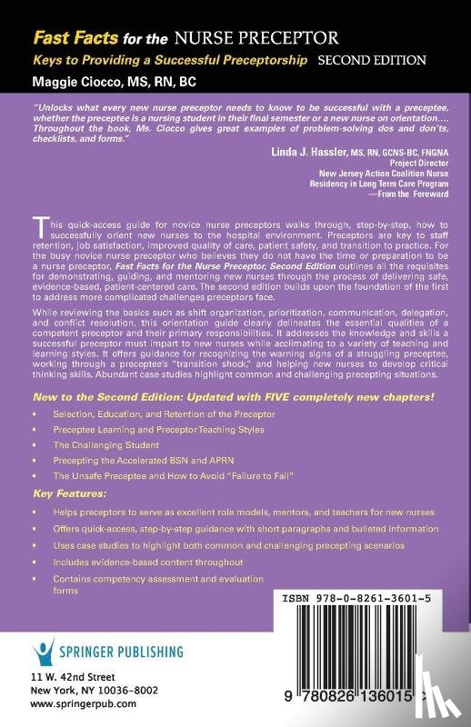 Ciocco, Maggie - Fast Facts for the Nurse Preceptor, Second Edition