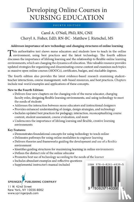 O'Neil, Carol, Fisher, Cheryl, Rietschel, Matthew - Developing Online Courses in Nursing Education, Fourth Edition