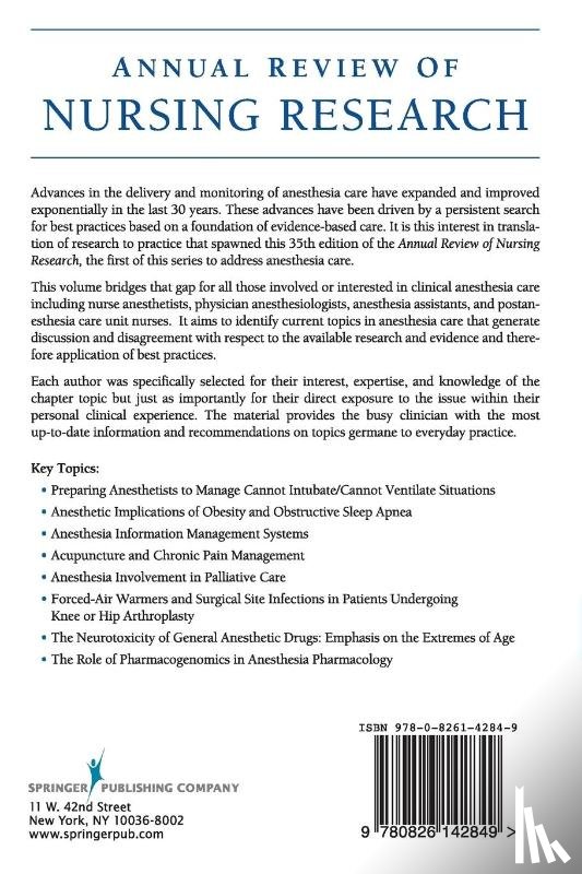 Christine E. Kasper - Annual Review of Nursing Research, Volume 35, 2017