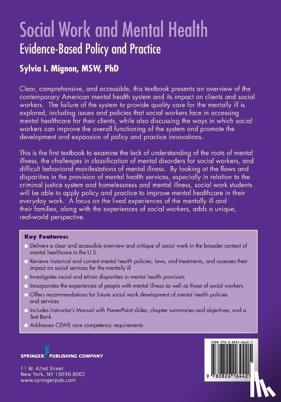 Mignon, Sylvia I. - Social Work and Mental Health