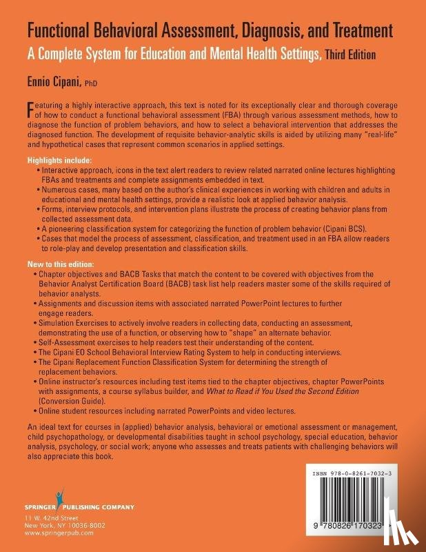 Cipani, Ennio - Functional Behavioral Assessment, Diagnosis, and Treatment