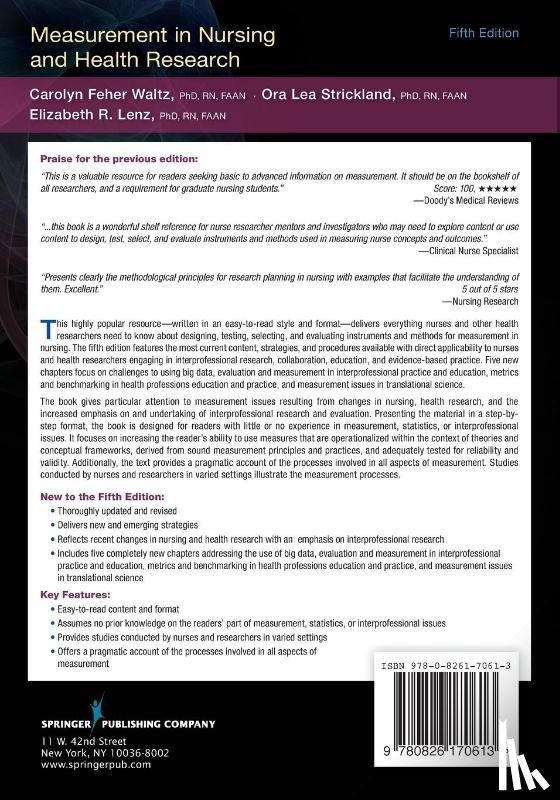 Waltz, Carolyn, Strickland, Ora Lea, Lenz, Elizabeth - Measurement in Nursing and Health Research