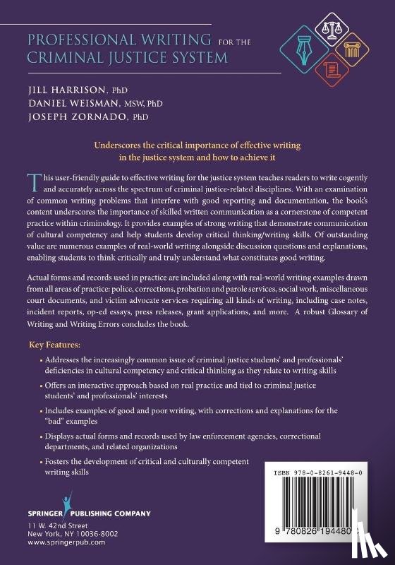 Harrison, Jill, Weisman, Daniel, Zornado, Joseph L. - Professional Writing for the Criminal Justice System