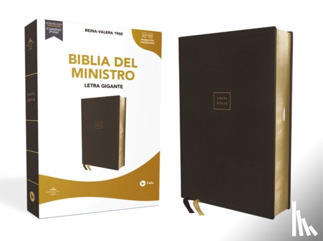 Vida, RVR 1960- Reina Valera 1960 - RVR60, Biblia del Ministro, Letra gigante, Leathersoft, Negro, Palabras de Jesus en Rojo, Comfort Print