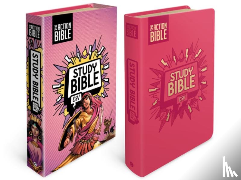 David C Cook - The Action Bible Study Bible Esv, Leathersoft, Pink, Full Color