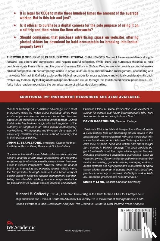 Cafferky, Michael E. - Business Ethics in Biblical Perspective – A Comprehensive Introduction