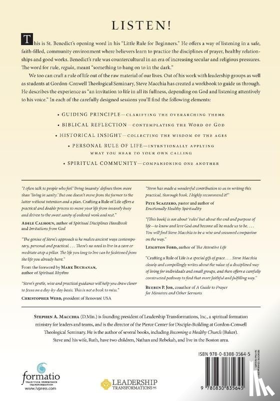 Macchia, Stephen A., Buchanan, Mark - Crafting a Rule of Life – An Invitation to the Well–Ordered Way