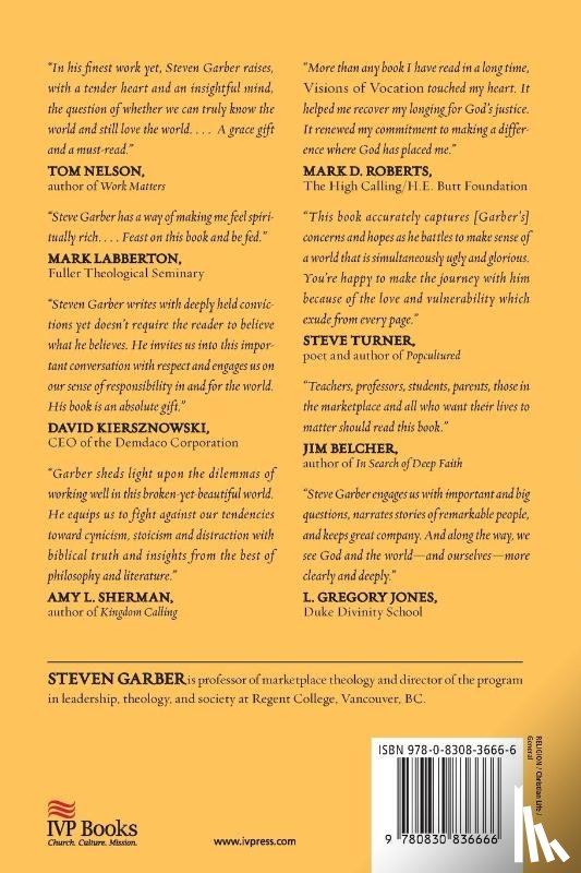 Garber, Steven - Visions of Vocation – Common Grace for the Common Good