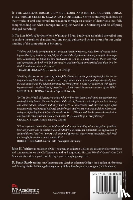 Walton, John H., Sandy, Brent - The Lost World of Scripture ? Ancient Literary Culture and Biblical Authority