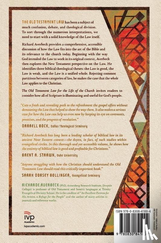 Averbeck, Richard E. - The Old Testament Law for the Life of the Church – Reading the Torah in the Light of Christ