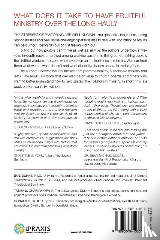 Burns, Bob, Chapman, Tasha D., Guthrie, Donald C. - Resilient Ministry – What Pastors Told Us About Surviving and Thriving