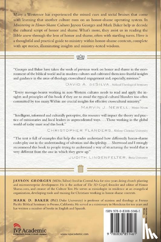 Georges, Jayson, Baker, Mark D. - Ministering in Honor–Shame Cultures – Biblical Foundations and Practical Essentials