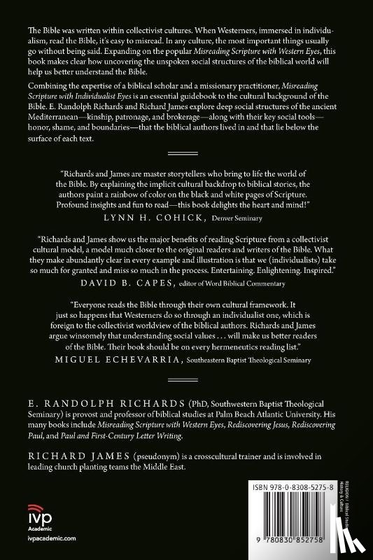 Richards, E. Randolph, James, Richard - Misreading Scripture with Individualist Eyes – Patronage, Honor, and Shame in the Biblical World