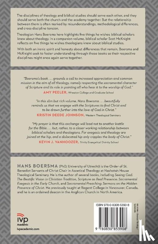 Boersma, Hans, Mcknight, Scot - Five Things Theologians Wish Biblical Scholars Knew