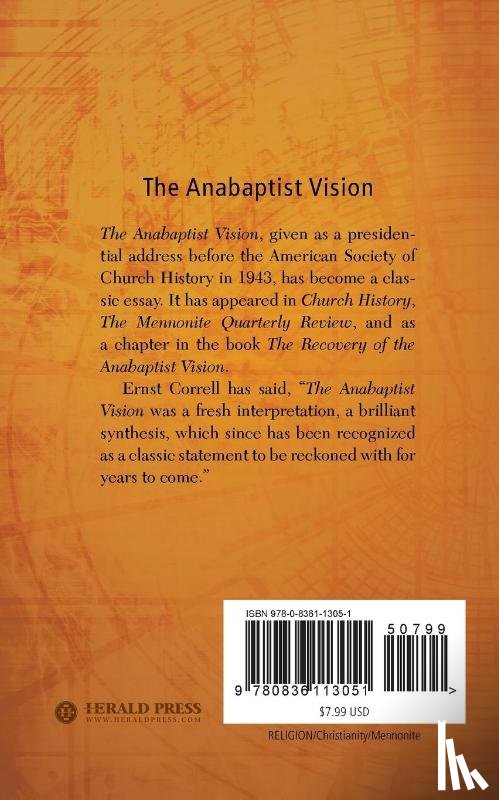 Bender, Harold Stauffer - Anabaptist Vision
