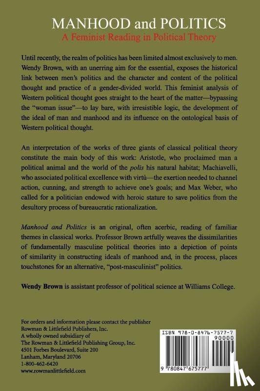 Brown, Wendy L. - Manhood and Politics