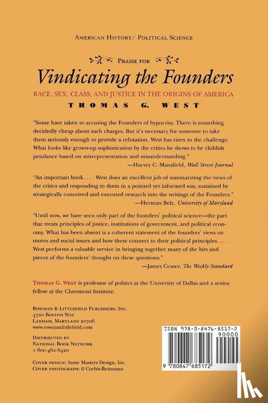 West, Thomas G. - Vindicating the Founders