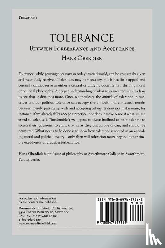 Oberdiek, Hans - Tolerance