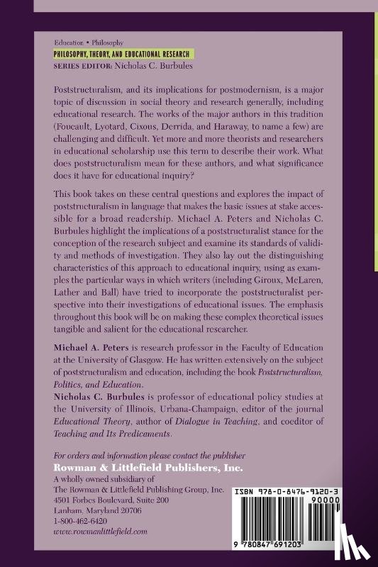 Peters, Michael A., Burbules, Nicholas C. - Poststructuralism and Educational Research
