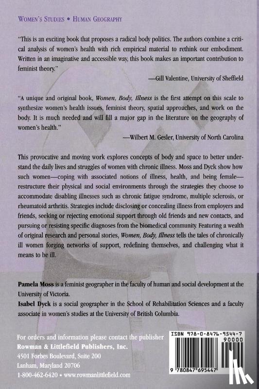 Moss, Pamela, Dyck, Isabel - Women, Body, Illness