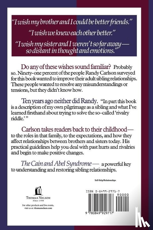 Carlson, Dr Randy - Cain & Abel Syndrome