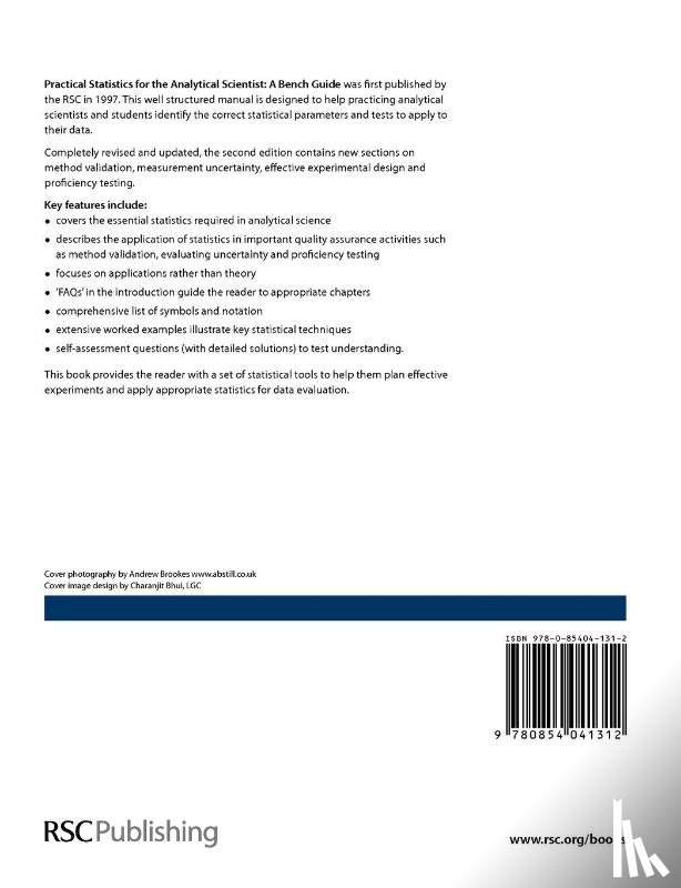 Bedson, Peter (Laboratory of the Government Chemist, Farrant, Trevor J Duguid (Reading Scientific Services Ltd - Practical Statistics for the Analytical Scientist