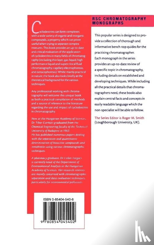 Cserhati, Tibor (Hungarian Academy of Sciences, Forgacs, Esther (Hungarian Academy of Sciences) - Cyclodextrins in Chromatography
