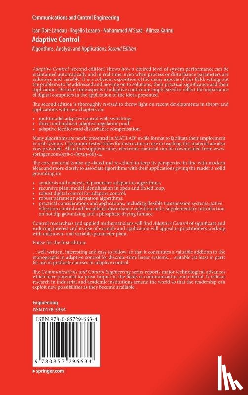 Landau, Ioan Dore, Lozano, Rogelio, M'Saad, Mohammed, Karimi, Alireza - Adaptive Control
