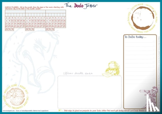 Jay, Rebecca - The Dodo Jotter Pad - A3 Desk Sized Jotter-Scribble-Doodle-to-do-List-Tear-off-Notepad