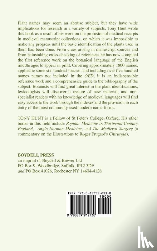 Hunt, Tony - Plant Names of Medieval England