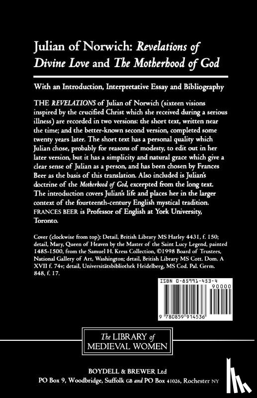 Beer, Frances (Customer) - Julian of Norwich: Revelations of Divine Love and The Motherhood of God