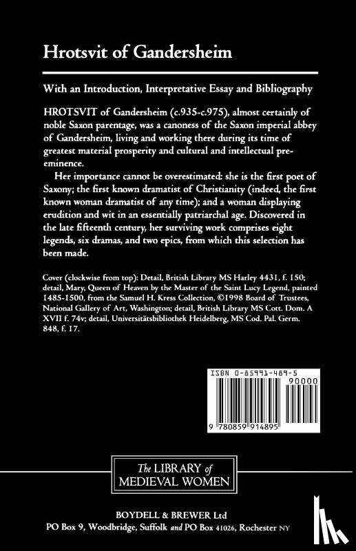 Wilson, Katharina (Royalty Account) - Hrotsvit of Gandersheim