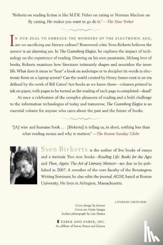 Birkets, S. - The Gutenberg Elegies