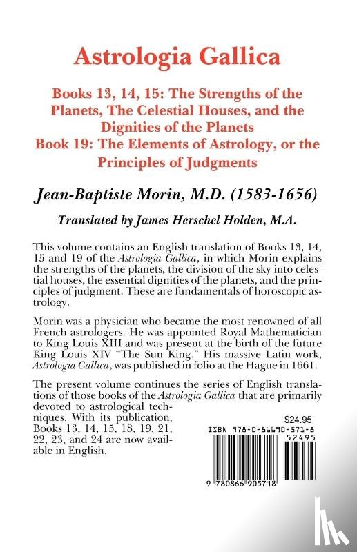 Morin, Jean-Baptiste - Astrologia Gallica Books 13, 14, 15, 19