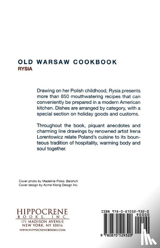 Rysia, Rysia - Old Warsaw Cookbook
