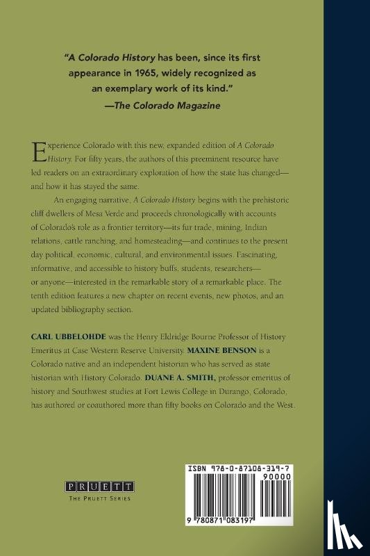 Benson, Maxine, Smith, Duane A., Ubbelohde, Carl - A Colorado History, 10th Edition