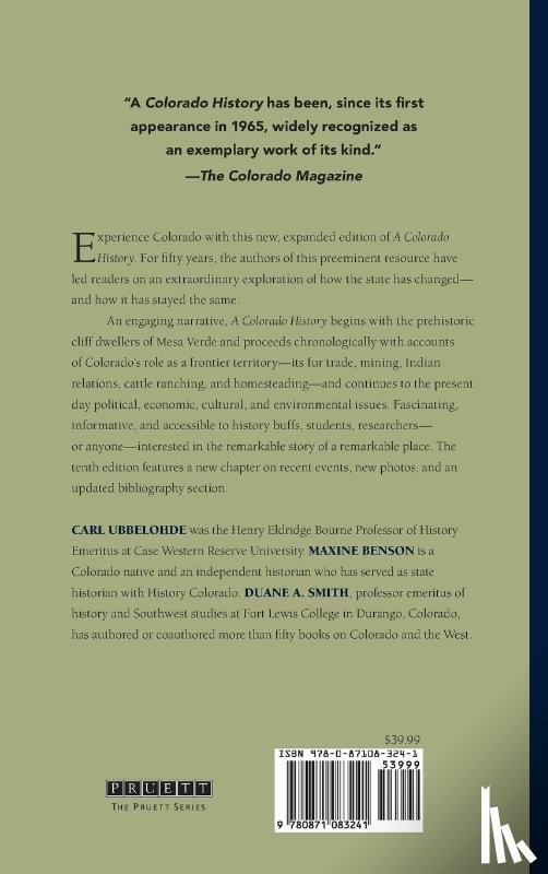 Benson, Maxine, Smith, Duane A., Ubbelohde, Carl - A Colorado History, 10th Edition