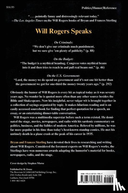 Sterling, Bryan - Will Rogers Speaks