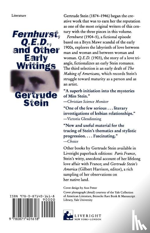 Stein, Gertrude - Fernhurst, Q.E.D. and Other Early Writings