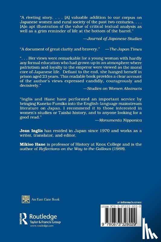 Fumiko, Kaneko, Hane, Mikiso, Inglis, Jean - The Prison Memoirs of a Japanese Woman